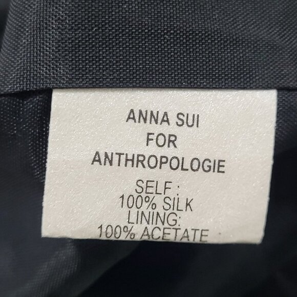 Anna Sui Anthropologie Green 100% Silk Sleeveless Lined Midi Dress 12 *defects - Picture 4 of 15